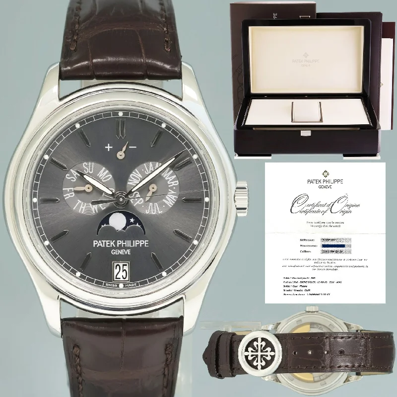 Patek Philippe Local Brand Style Watches for Women-2012 MINT PAPERS Patek Philippe 5146P Platinum Annual Calendar 39mm Moon Watch