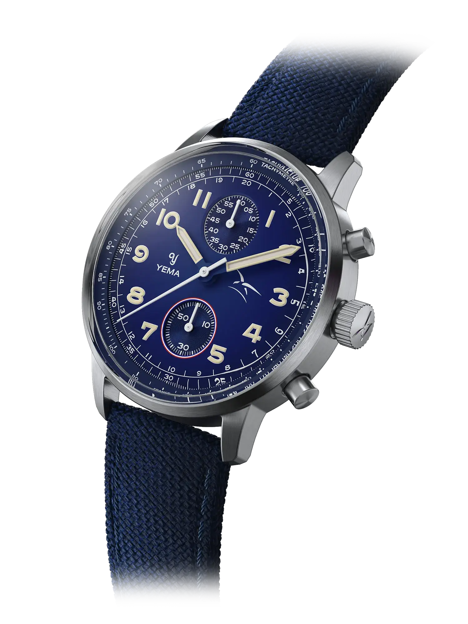 Women's Military Watches with Vintage Inspiration-Flygraf Bi-Compax French Air Force