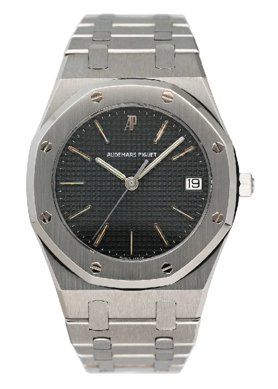 Men's Audemars Piguet Office Wear Style Watches-Audemars Piguet Royal Oak Black Dial Stainless Steel Mens Watch