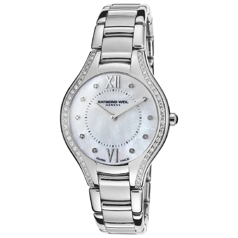 Women's Chronograph Watches for Modern Aviation-Raymond Weil Women's 5132-STS-00985 Noemia Diamond Stainless Steel Watch