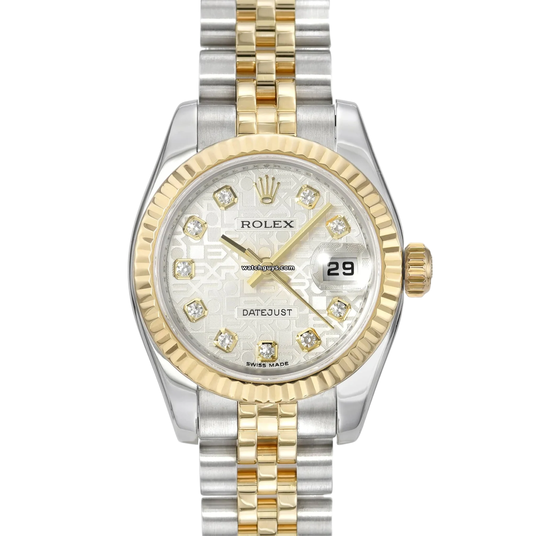 Women's Rolex Retro Design Watches-Rolex Datejust 179173 Silver Jubilee Diamond
