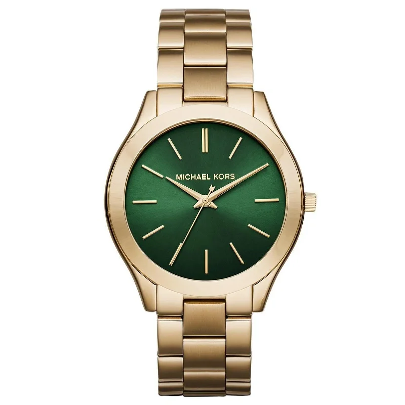 Women's Chronograph Watches with Minimalist Style-Michael Kors Women's MK3435 Slim Runway Gold-Tone Stainless Steel Watch