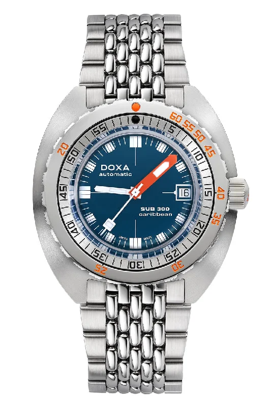 Men's Square Case Design Dress Watches for Modern Style-Doxa Sub 300 Caribbean 821.10.201.10