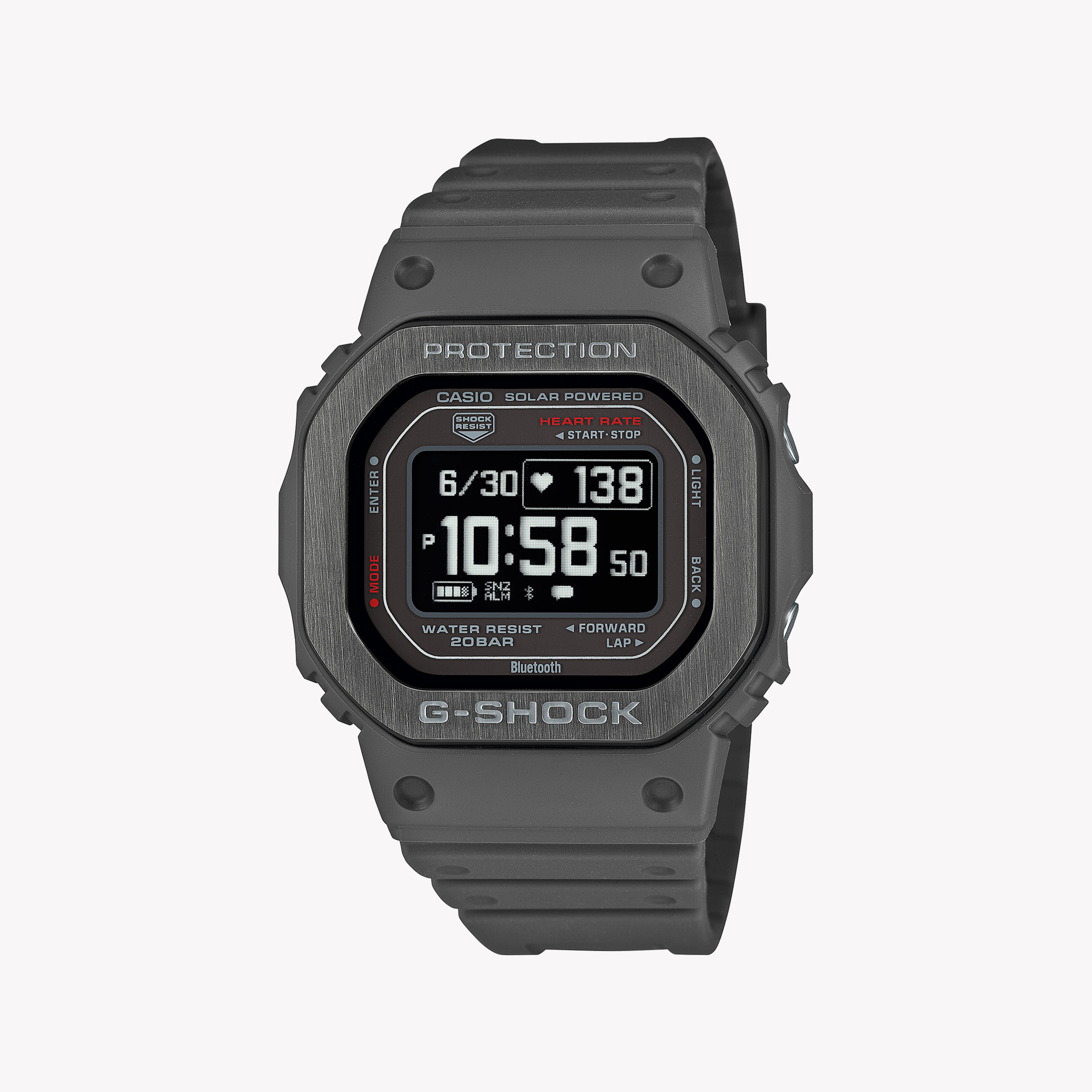 Men's Digital Watches for Radio Communication-G-SHOCK Men's Gray Stainless Steel & Resin Watch | DW-H5600MB-8DR