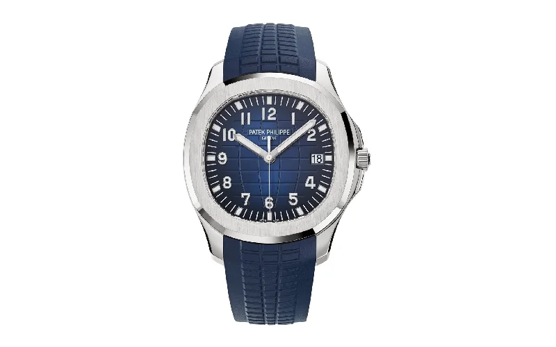 Men's Patek Philippe Watches for Workouts-AQUANAUT 5168G WHITEGOLD BLUE DIAL (2022)