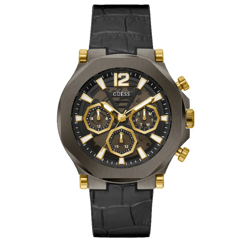 Men's Retro Style Dress Watches with Nostalgic Feel-Guess GW0492G1 Men's Edge Black Watch