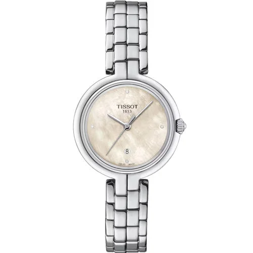 Women's Heritage Watches for Navigation Instruments-Tissot T-Lady White Mother-Of-Pearl Dial Women 30mm