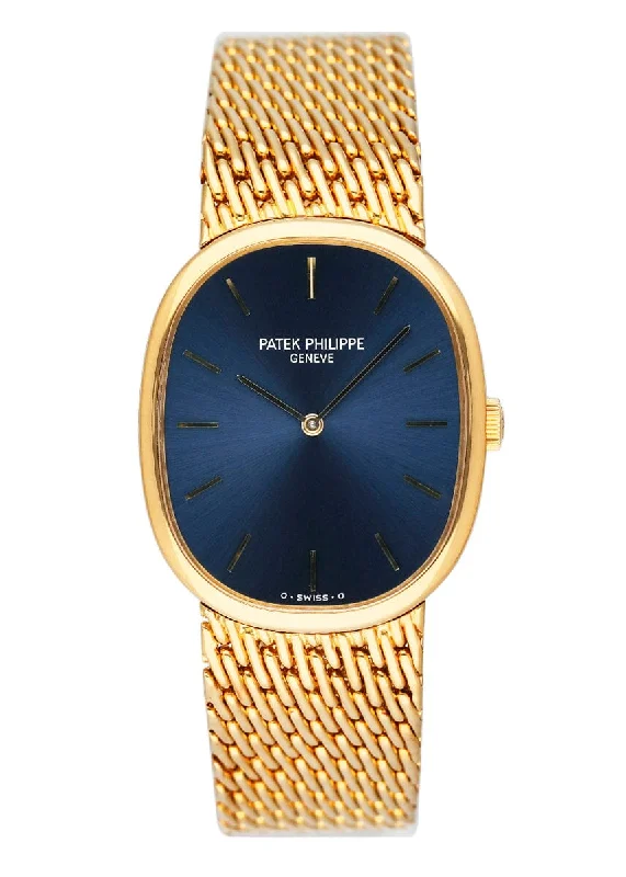 Men's Patek Philippe Watches for Orienteering-Patek Philippe Ellipse 3848 Blue Dial 18K Yellow Gold Watch