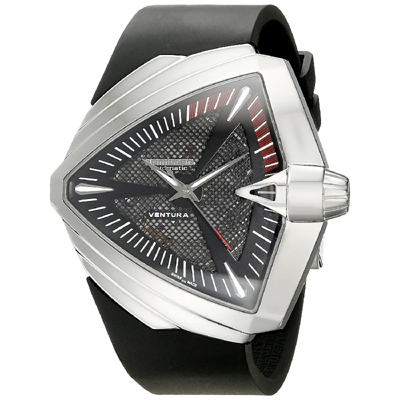 Men's Chronograph Watches for Collectors-Hamilton Men's H24655331 Ventura XL Automatic Black Rubber Watch