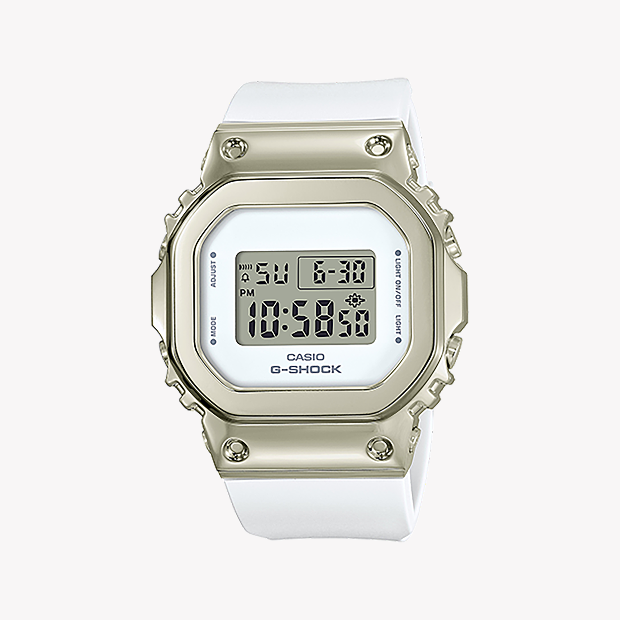 Men's Digital Watches with Anniversary Edition-CASIO G-SHOCK GM-S5600G-7DR ELEGANT ADVENTURER - Women's Stylish Resin Band Watch with Digital Dial and White Steel Case
