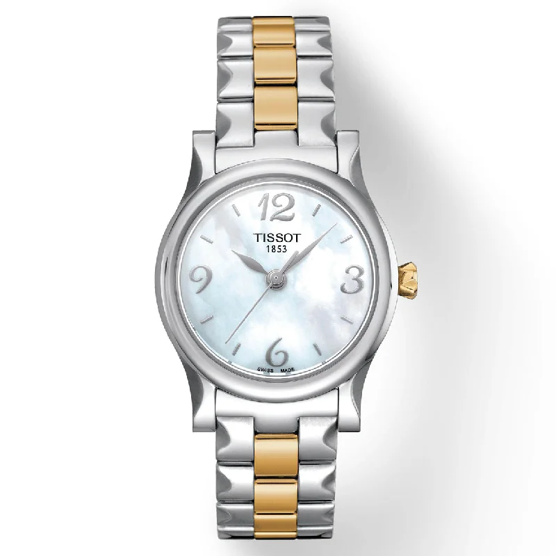 Women's Heritage Watches with Smart Features-Tissot T-Classic White Mother-Of-Pearl Dial Women 28mm