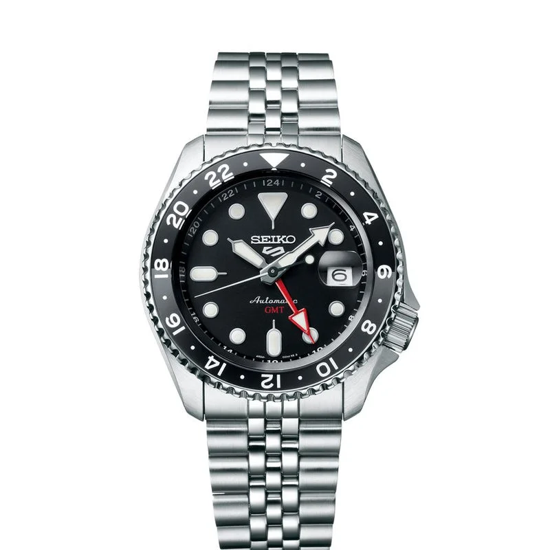 Men's Seiko Occasional Watches-Seiko 5 Sports Black Grape GMT SKX Re-Interpretation