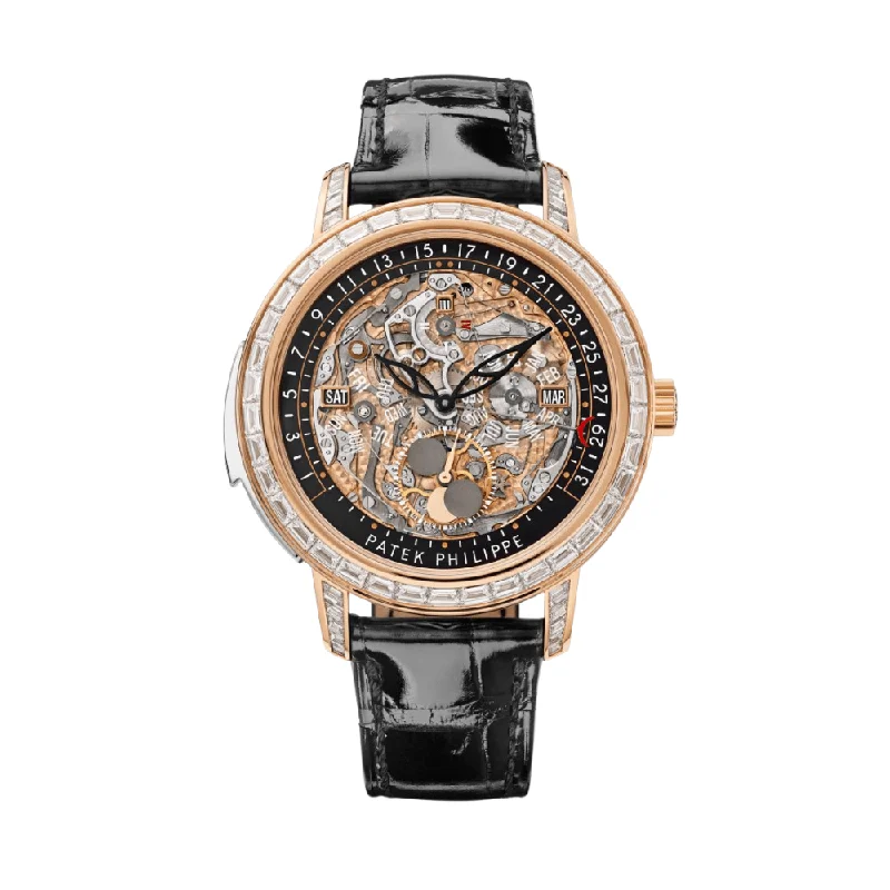 Men's Patek Philippe Watches for Military Personnel-Patek Philippe Grand Complications 5304/301R-001 Perpetual Calendar Minute Repeater Diamond Bezel Rose Gold