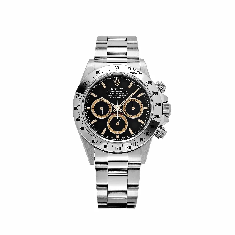 men's Rolex watches with green dials -​Rolex Daytona 16520 Stainless Steel Black Patrizzi Dial Zenith