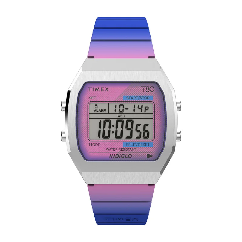Women's Pilot Watches with UV Sensor-Timex 80 Digital 34mm Resin Band