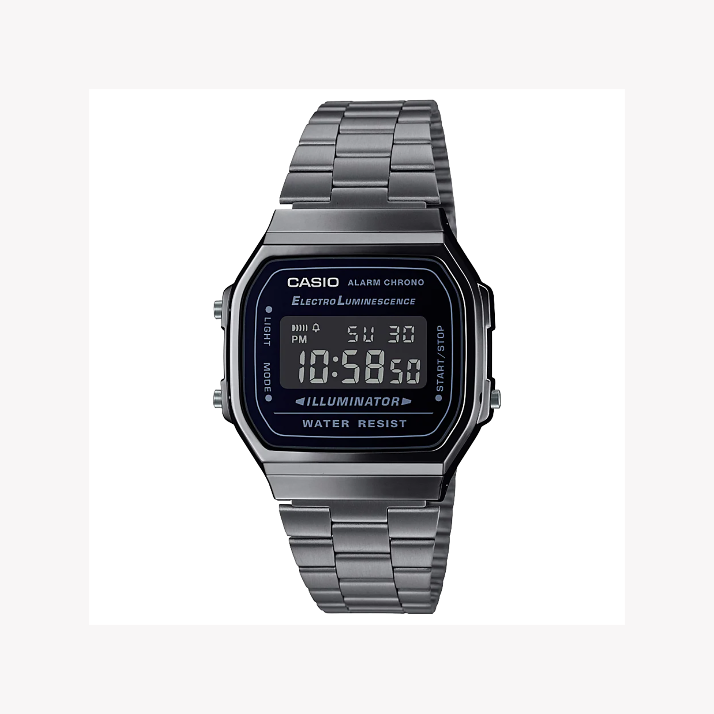 Men's Digital Watches with Classic Design-Casio Unisex Black Resin Watch, Stainless Steel Band | A168WGG-1BDF