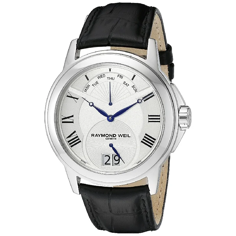 Men's Chronograph Watches for Travelers-Raymond Weil Men's 9577-STC-00650 Tradition Black Leather Watch