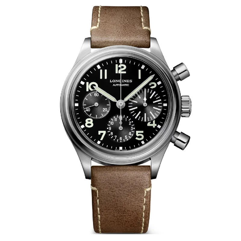 Women's Pilot Watches with Vintage Style Inspiration-Longines Avigation Bigeye Black Dial Men 41mm