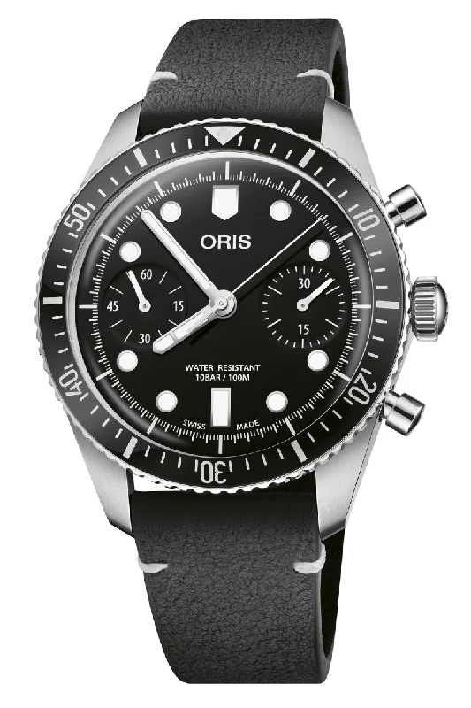 Men's Autumn Design Dress Watches for Harvest Festivals-Oris Divers Sixty-Five Chronograph 40mm 01 771 7791 4054-07 6 20 01