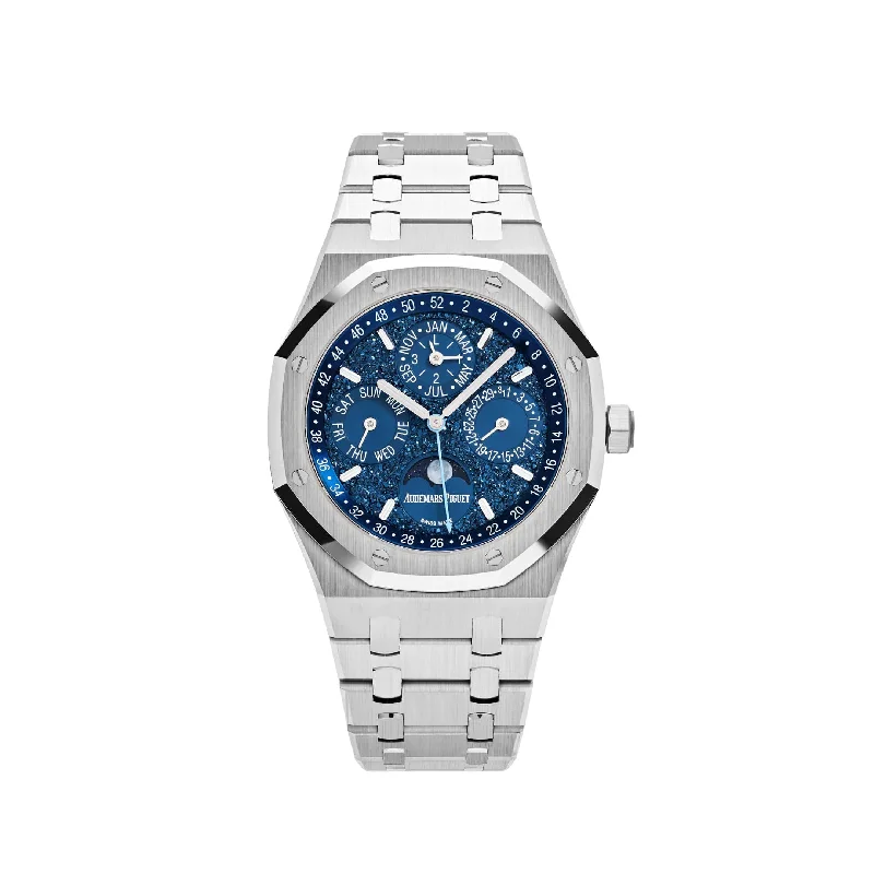 Men's Audemars Piguet Office Wear Watches-Audemars Piguet Royal Oak 26574BC.OO.1220BC.02 'John Mayer' Perpetual Calendar Blue Dial Limited Edition (2024)