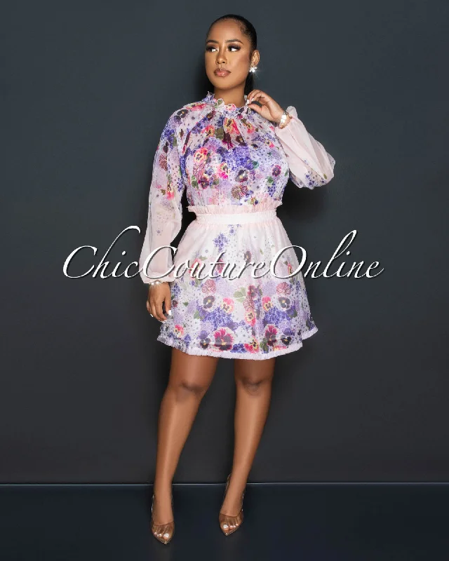 aisha-pink-purple-print-sheer-shirt-flutter-skirt-set