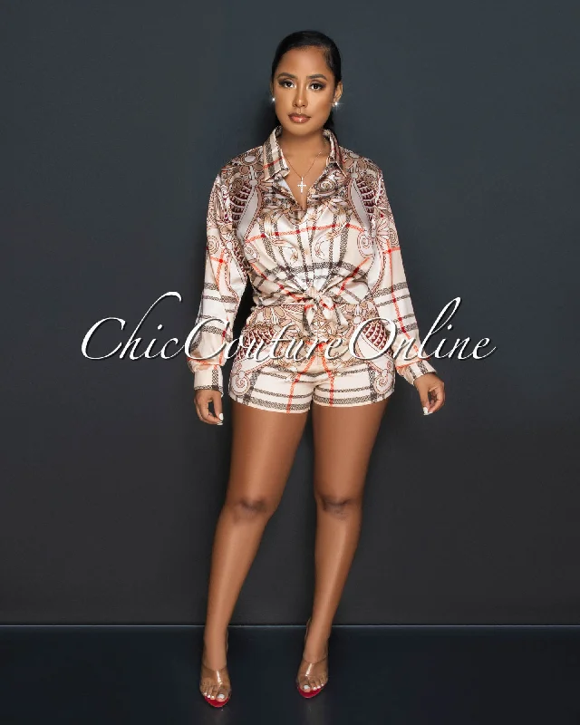 bethany-nude-plaid-print-silky-shirt-shorts-set