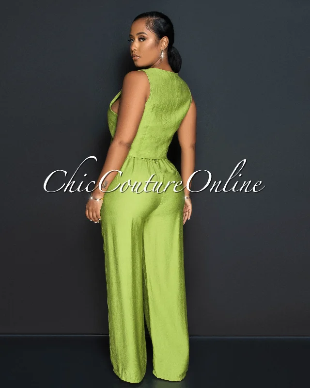 orene-lime-green-buttons-crop-top-wide-pants-set