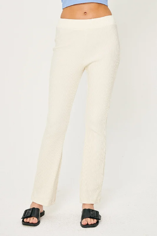 Ava Ribbed Bootcut Pants