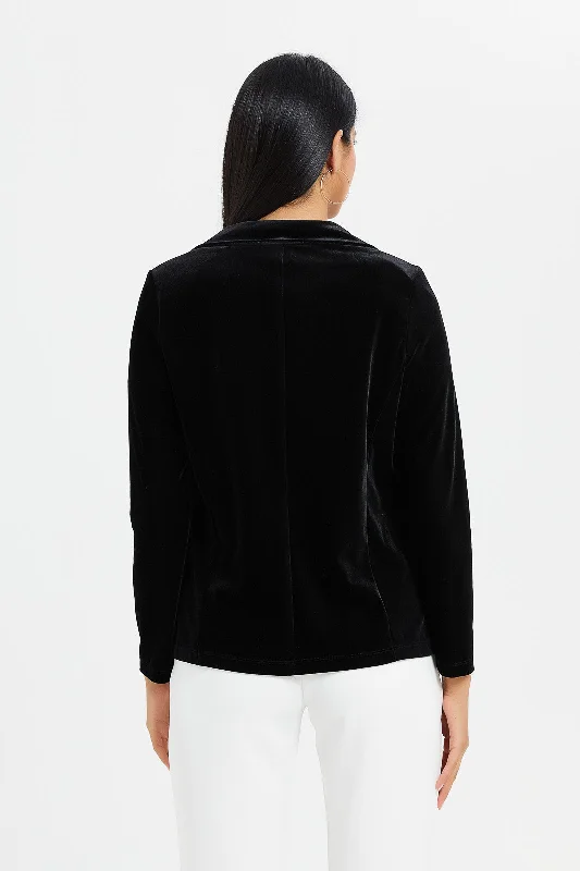 Women Black Velvet Blazer