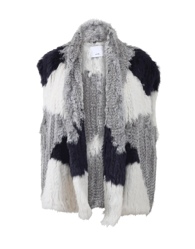 Color Block Fur Vest