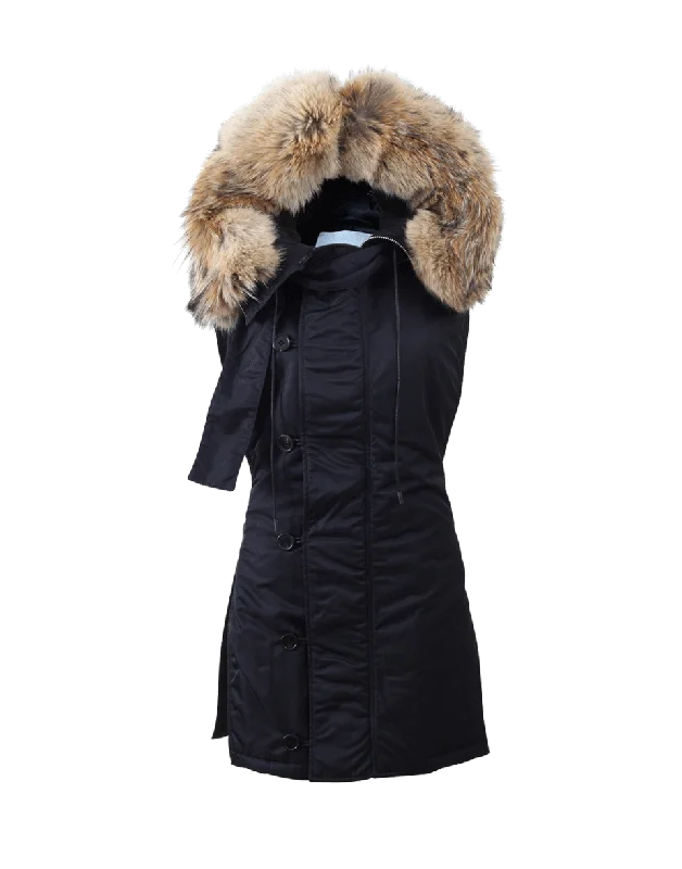 Flight Vest With Fur Hood