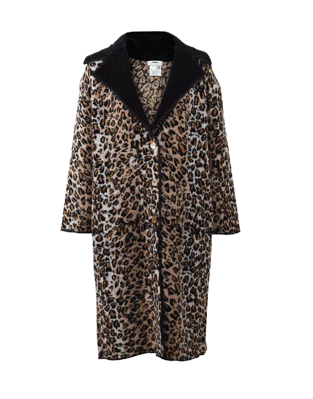 Heavy Knit Leopard Coat