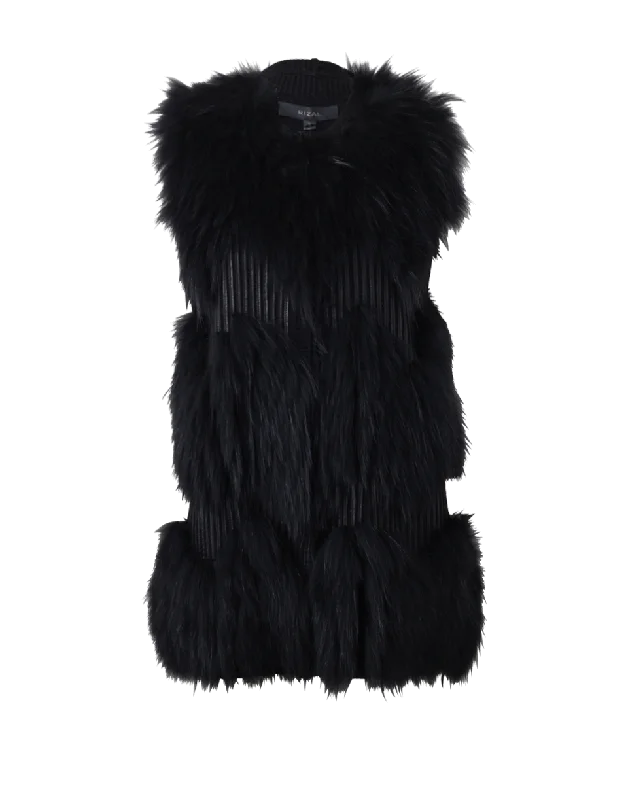 Knit Vest With Fur