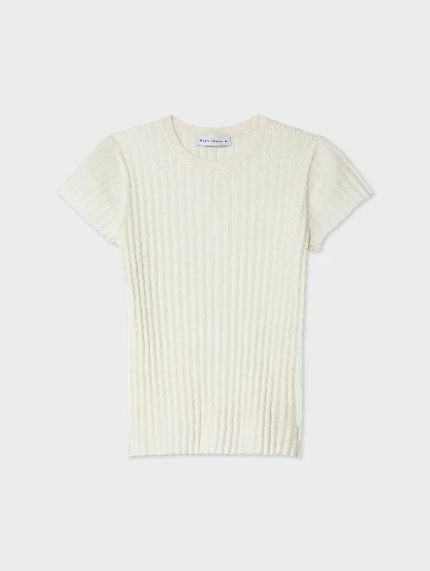 Linen Gauze Ribbed Tee