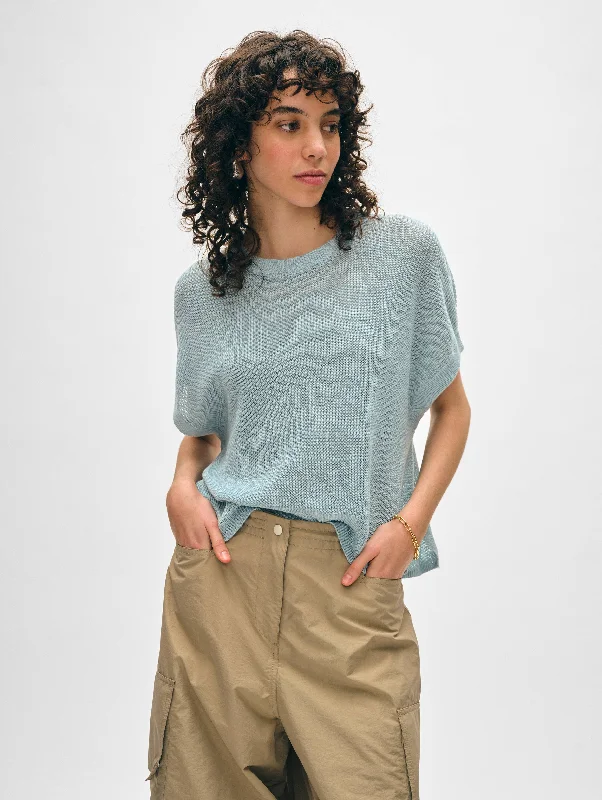 Linen Ribbed Easy Tee