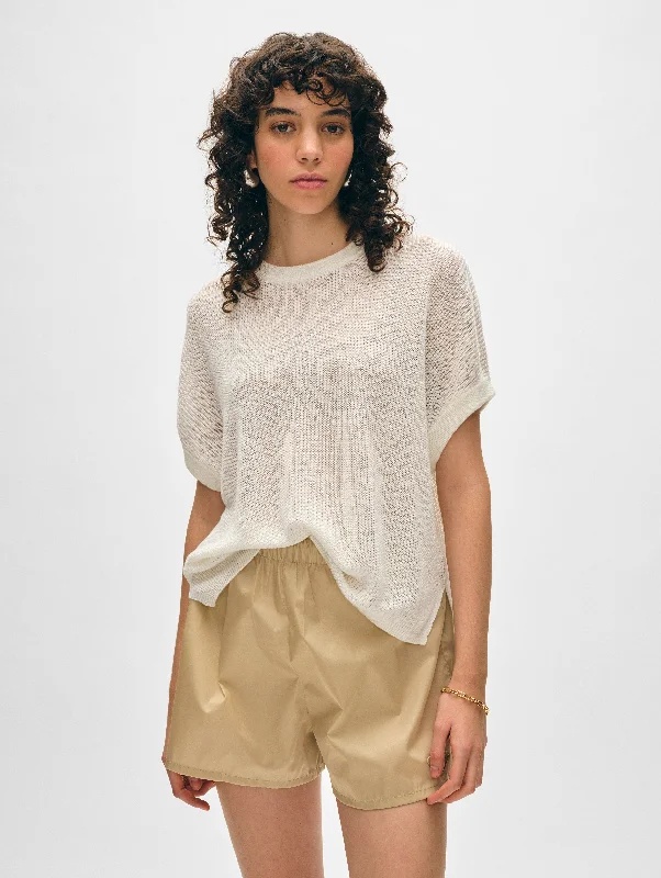 Linen Ribbed Easy Tee