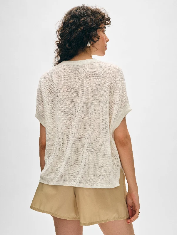 Linen Ribbed Easy Tee