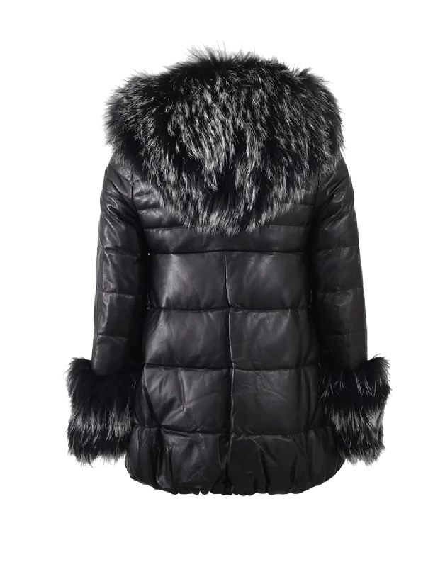 Puffer Fur Hood Coat