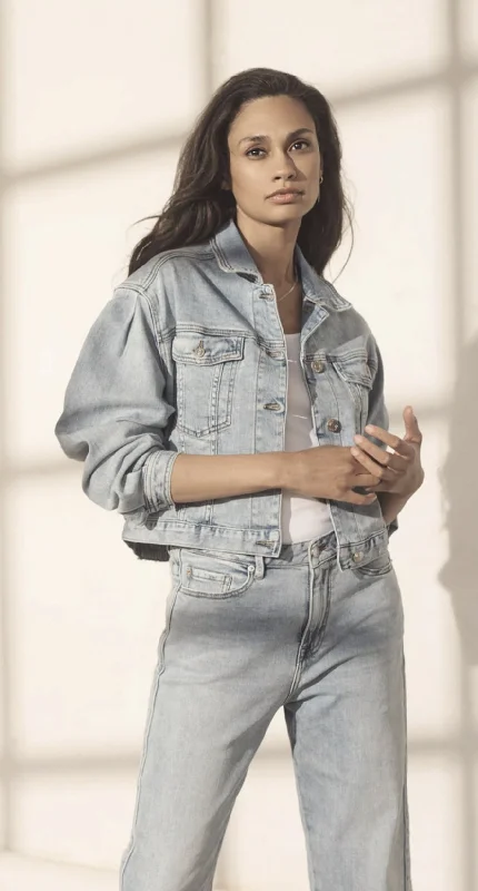 Summum Lightweight Puff Sleeve Denim Jacket