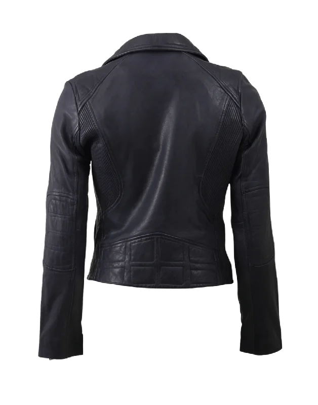 Textured Back Leather Jacket