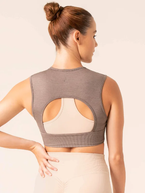 Focus Seamless Tank - Taupe Marl