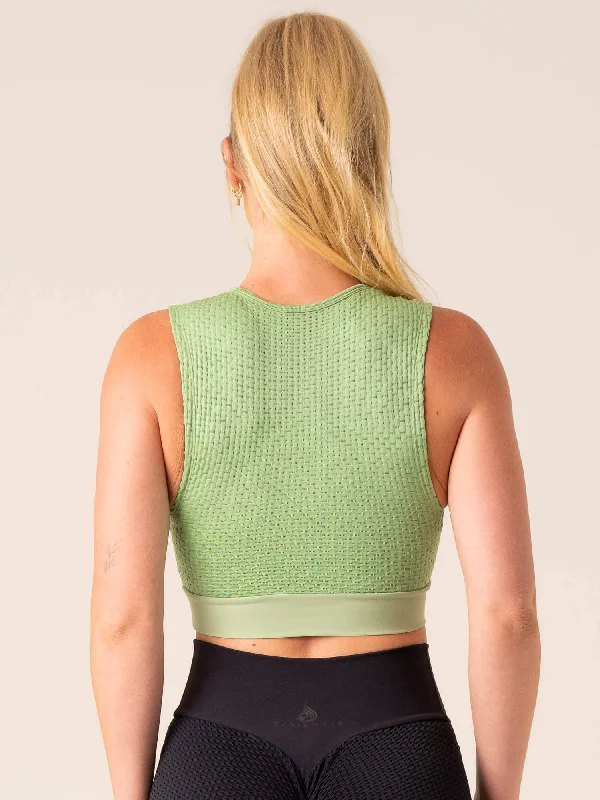 Honeycomb Seamless Tank - Sage