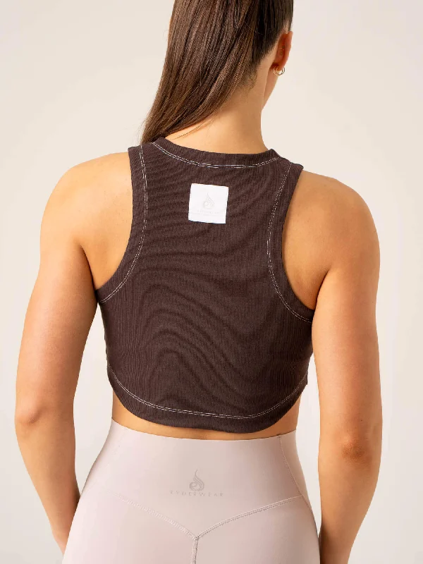 Stride Rib Tank - Chocolate