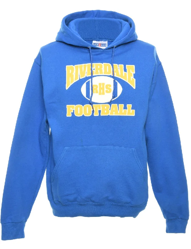 Blue Jerzees Hooded Sports Sweatshirt - S