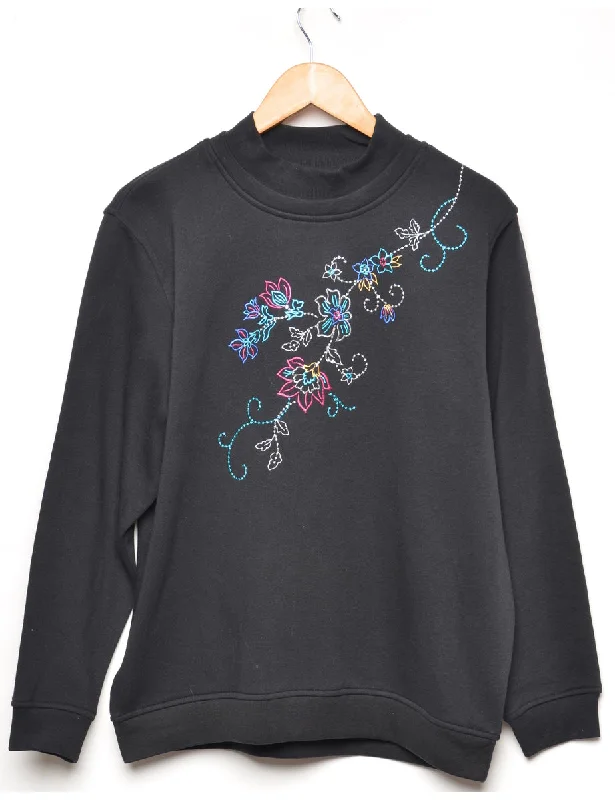 Embroidered Printed Sweatshirt - L