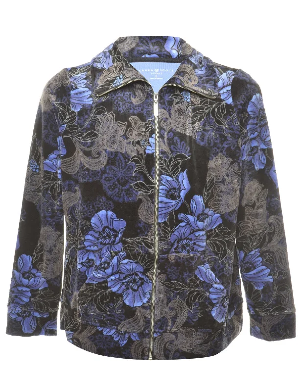 Floral Print Track Top - M