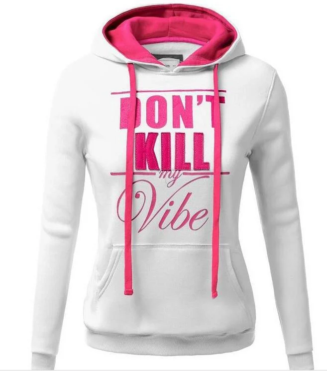 Hooded Long-sleeved Slim-fit Letter T Blood Sweater Women's Clothing +