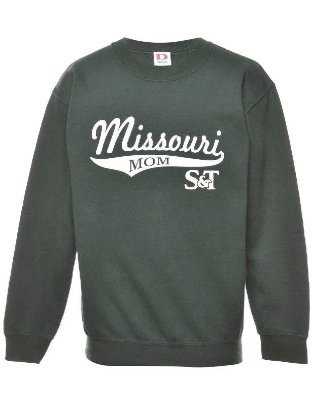 Missouri Mom S&T Olive Green Printed Sweatshirt - S