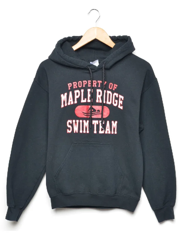 Petites Gildan Property Of Maple Ridge Swim Team Printed Hoodie - S