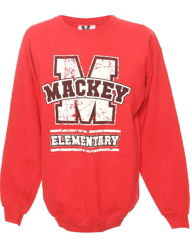 Red MACKEY Printed Sweatshirt - L